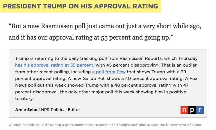 NPR's tweet photo. If you missed Trump's press conference, here's the transcript with fact checks and annotations from NPR reporters https://t.co/2XlBkknggS https://t.co/CPITdAvAED