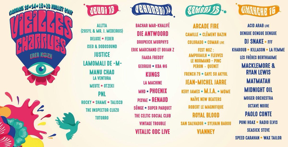 BlogBretagne's tweet photo. #vieillescharrues #prog2017 encore une affiche très éclectique ! https://t.co/dJLIU1fuu9