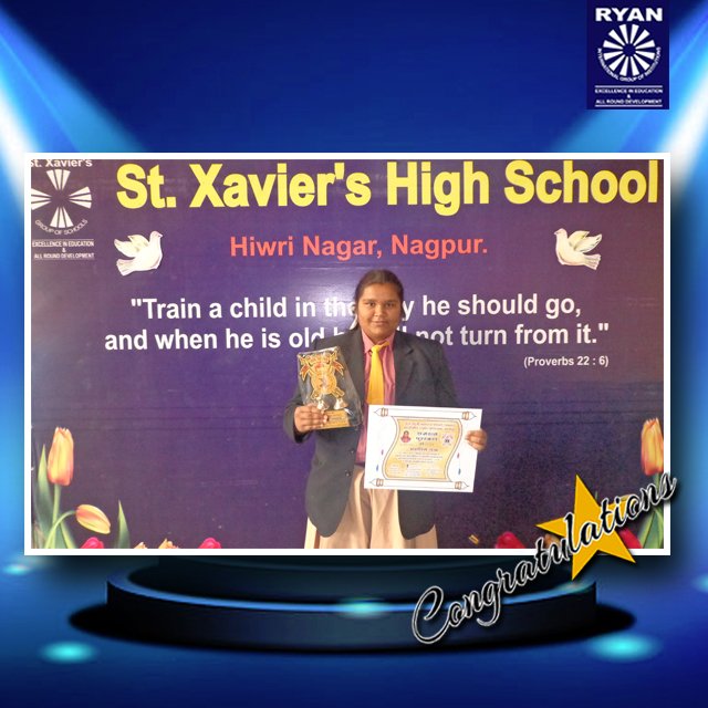 RyanIntlGrp's tweet photo. Ishita Kapta, St. Xavier's High School #Nagpur receives #RajRatna #Award 2017 for excellence in #Sports #Kudos https://t.co/iwFR7ceaWC