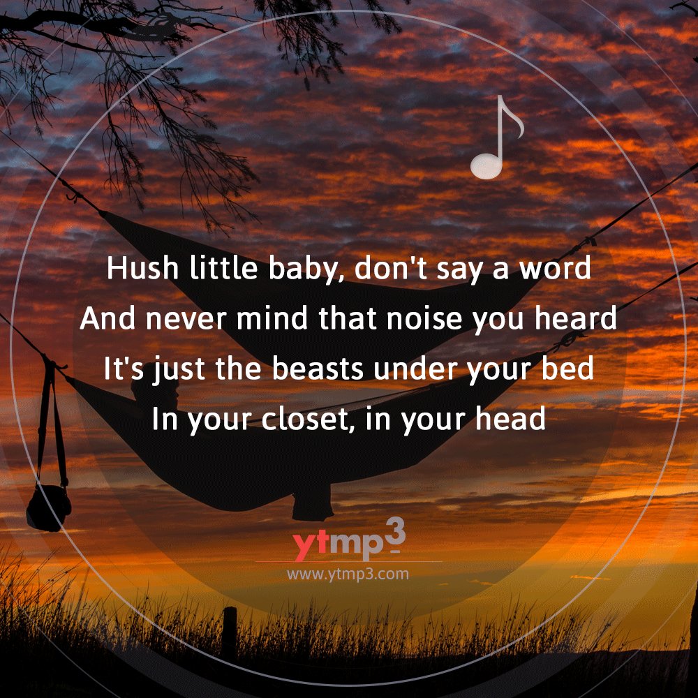 YTMp3INT's tweet photo. #lyricsoftheday: hush little baby....
#music #lyrics #metallica https://t.co/rE8poXTs1N