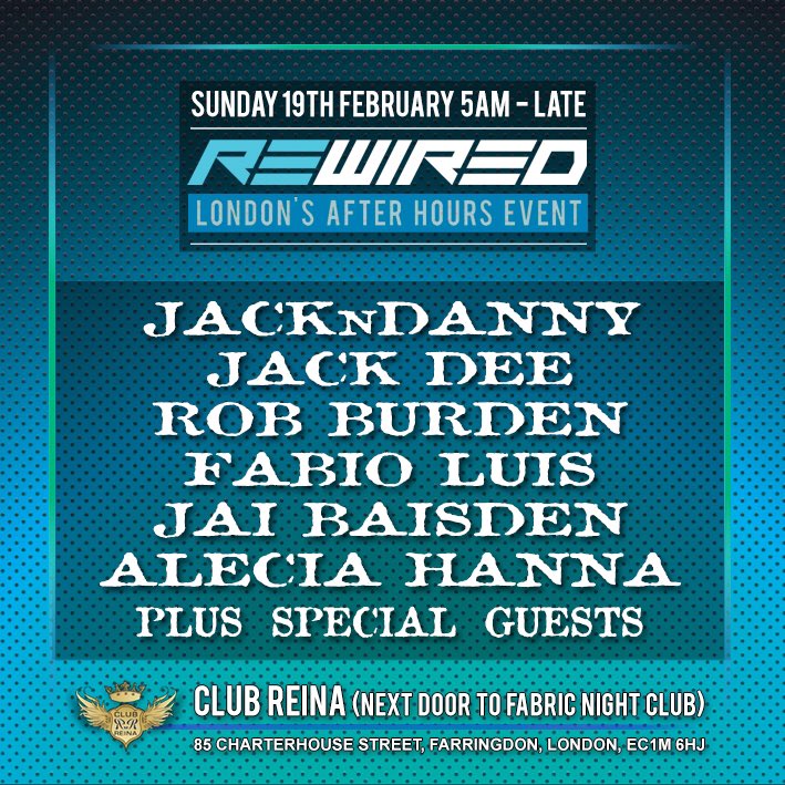 After party business this coming Sunday morning 🔊
<a href="/jackndanny92/">Jack n Danny</a> <a href="/JackDeeOutOut/">Jack Dee OutOut</a> <a href="/FabioLuisDJ/">The Human Jadakiss Laugh</a> <a href="/Jaibaisden/">Jai Baisden</a> 
Doors from 5am. x