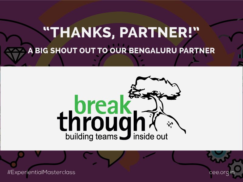 ceeorg's tweet photo. Thanks to our #Bengaluru Partner BreakThrough for all their support. #ExperientialMasterclass.

register at https://t.co/czspTDo9o1 https://t.co/laFkJdfRox
