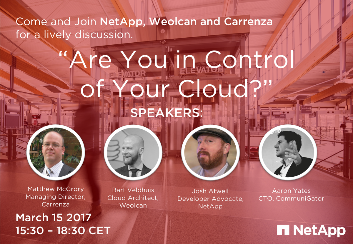 Kim_Talingdan's tweet photo. Cloud is everywhere but who is actually in control? Join @SolidFire @Weolcan &amp; @Carrenza for a Lively Discussion! https://t.co/ATEv2hQo4X https://t.co/0P8wrw8Grc