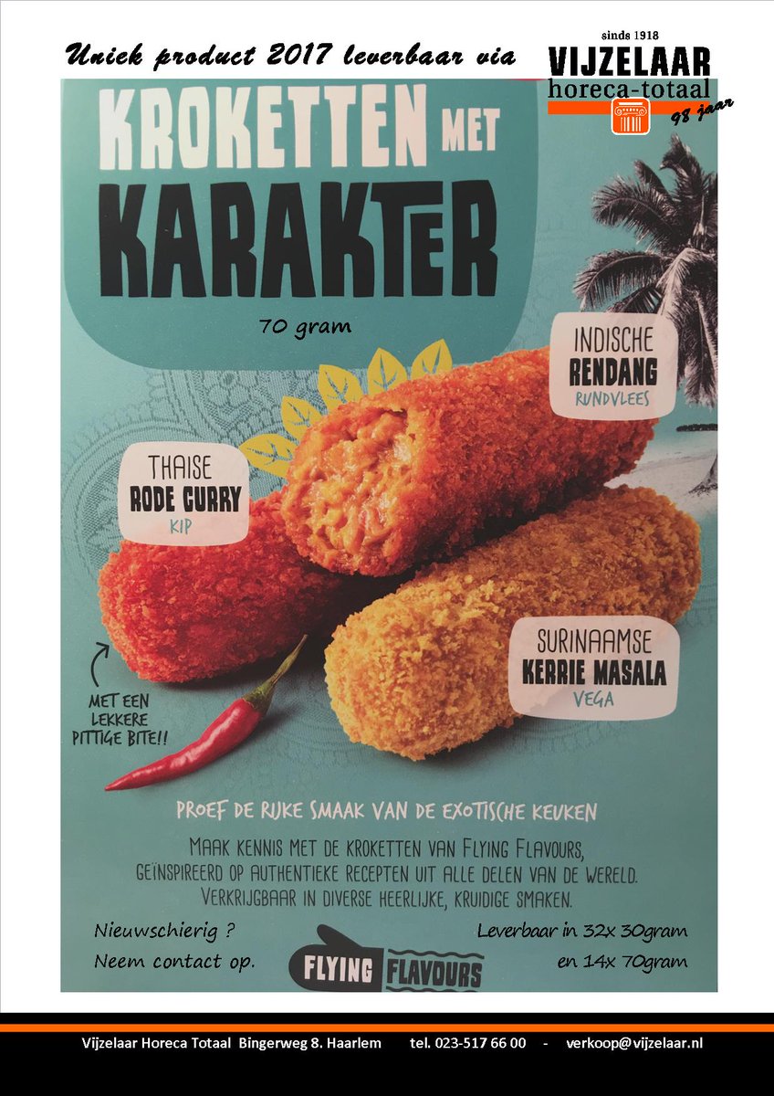 Uniek produckt! Kroketten met Karakter nu verkrijgbaar via Vijzelaar Horeca Totaal