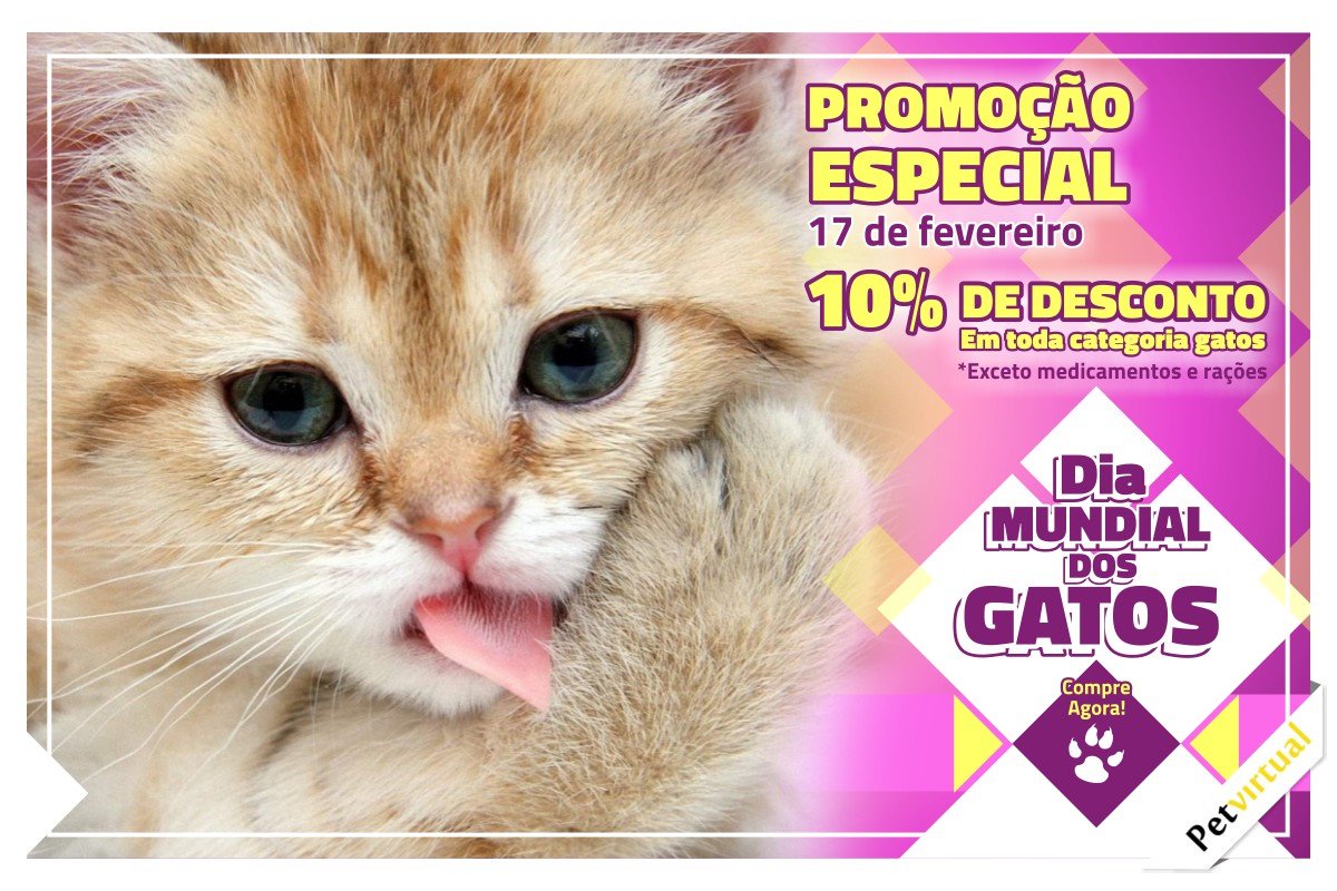 Pet_Virtual's tweet image. Pra comemorar o Dia dos Felinos tem 10% Off nas compras de produtos para gatos, vem ver: petvirtual.com.br
#sexta #diadogato #desconto