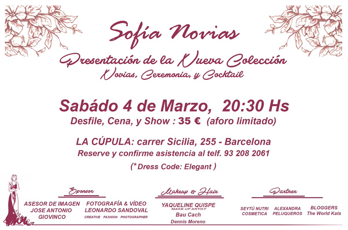 TVSTARSBCN's tweet photo. Muy pronto la primer edición de la Pasarela Sofia Novias !!! #bridal #fashion #luxury #Barcelona Allí estaremos para cubrir el evento !!! https://t.co/fHQ1sy6FJW
