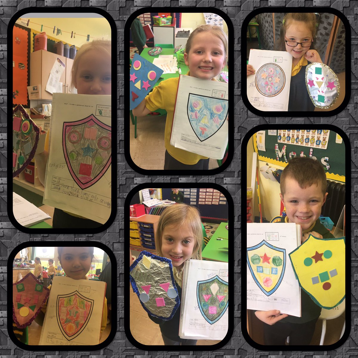 CGPrimary's tweet photo. Look at class 4's fantastic symmetrical shields! We worked in pairs to check if we followed our designs! #CGPDTπ‘ KD https://t.co/ABeRBi5JF8