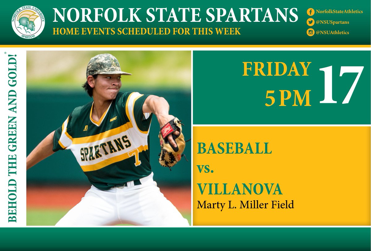 NSUSpartans's tweet photo. 2017 Opening Day! Join @SpartanBSB at Marty L. Miller Field at 5 this afternoon as the Spartans take on Villanova https://t.co/hU5gBQ0Pwh