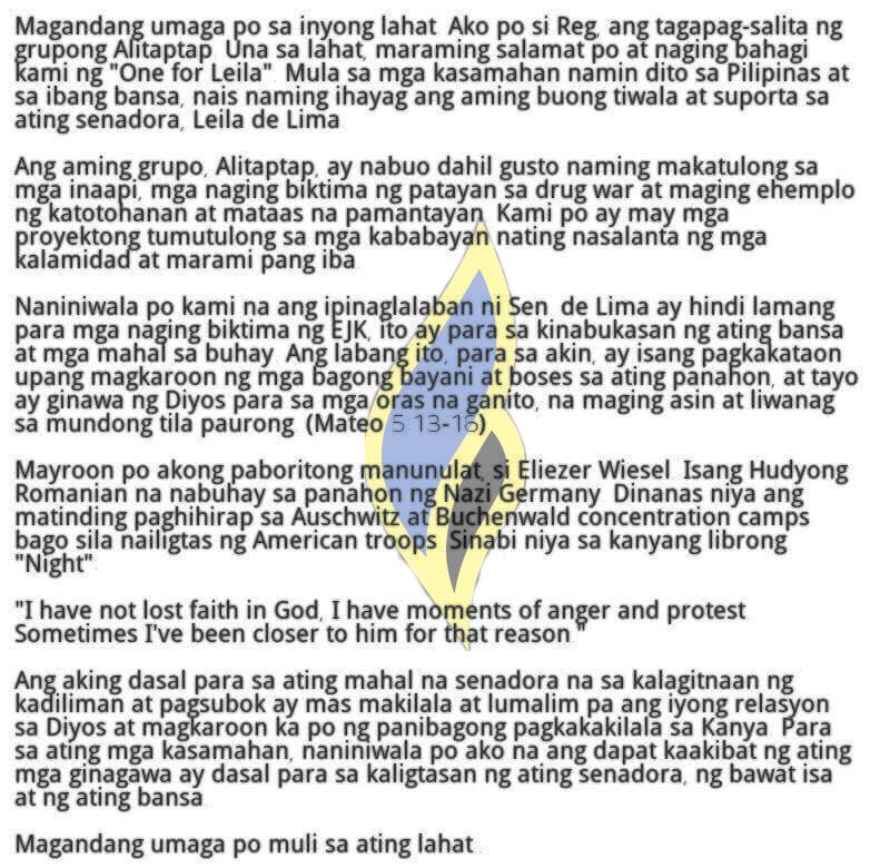 veneraltamira's tweet photo. @AttyLeila Alitaptap Statement of Support #LabanLeila #OneForLeila https://t.co/mPUwDWq3Aq