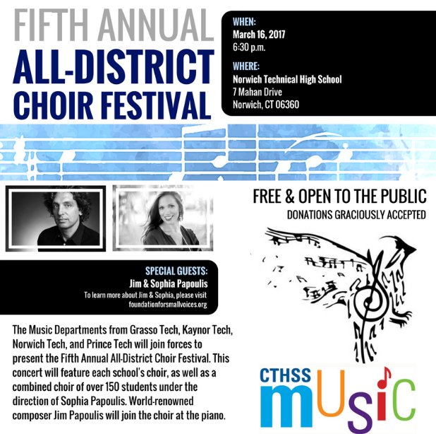 SPsingingteach's tweet photo. We are 1 month away from our 5th All District Choir Festival! It's gonna be AMAZING! #music #sing #iamcte @KaynorTech @CTTechHS  @CTHSSMusic https://t.co/AgDcZlnbvQ