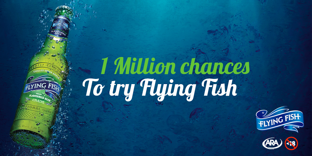 FlyingFishSA's tweet image. 1 million chances to try something different. Follow us and RT this tweet to enter for FREE 6 packs between 12-5pm daily. Ts &amp;amp; Cs app.