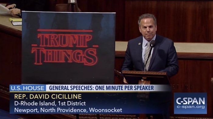pitchfork's tweet photo. “Mr. Speaker, like characters in @Stranger_Things, we are now stuck in the Upside Down”—congressman David Cicilline https://t.co/4O6LrNBcqU https://t.co/gm80QAZ2NF