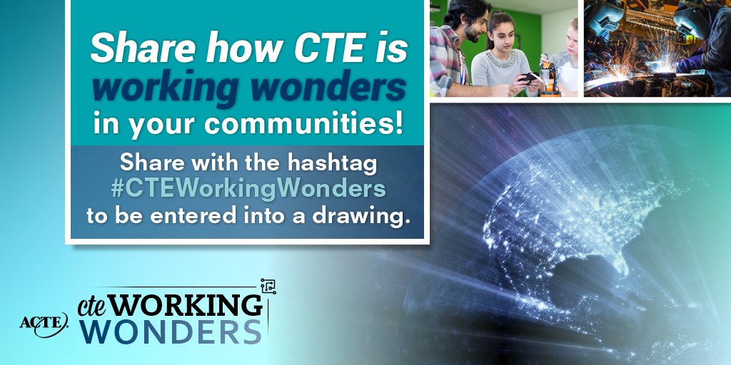 actecareertech's tweet photo. Don't forget to tweet your business-education connection with #CTEWorkingWonders to be entered into a drawing! #CTEMonth https://t.co/t9kJt9lEyG