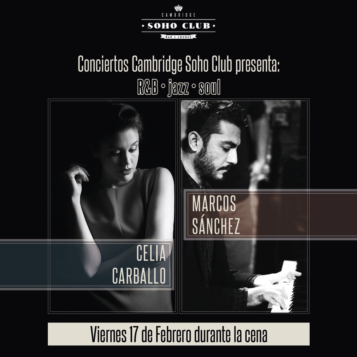CambridgeSClub's tweet photo. ¡Si quieres escuchar buena música mientras cenas no te puedes perder esta noche a Celia y a Marcos en concierto! https://t.co/hpw77AYaYC