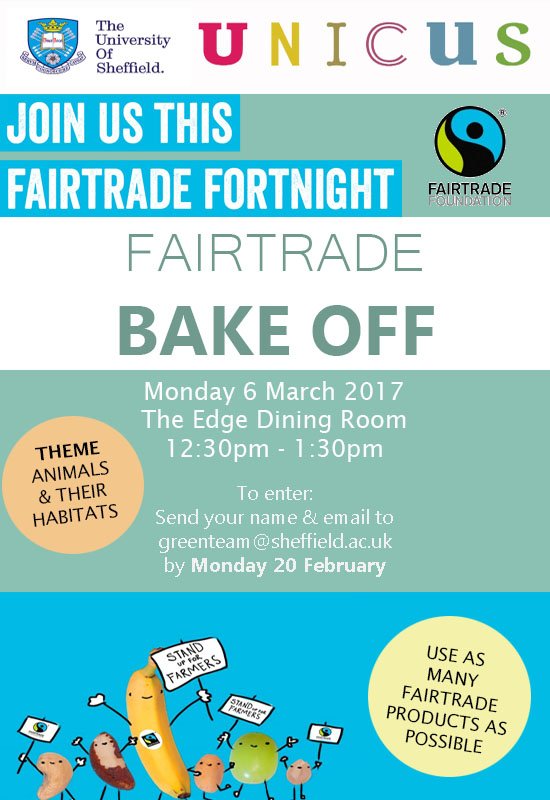 smartmoveshef's tweet photo. Love to bake? Take part in the Fairtrade Bake-off on 6th March! @SheffUniAccom https://t.co/NJR0Rskvcr