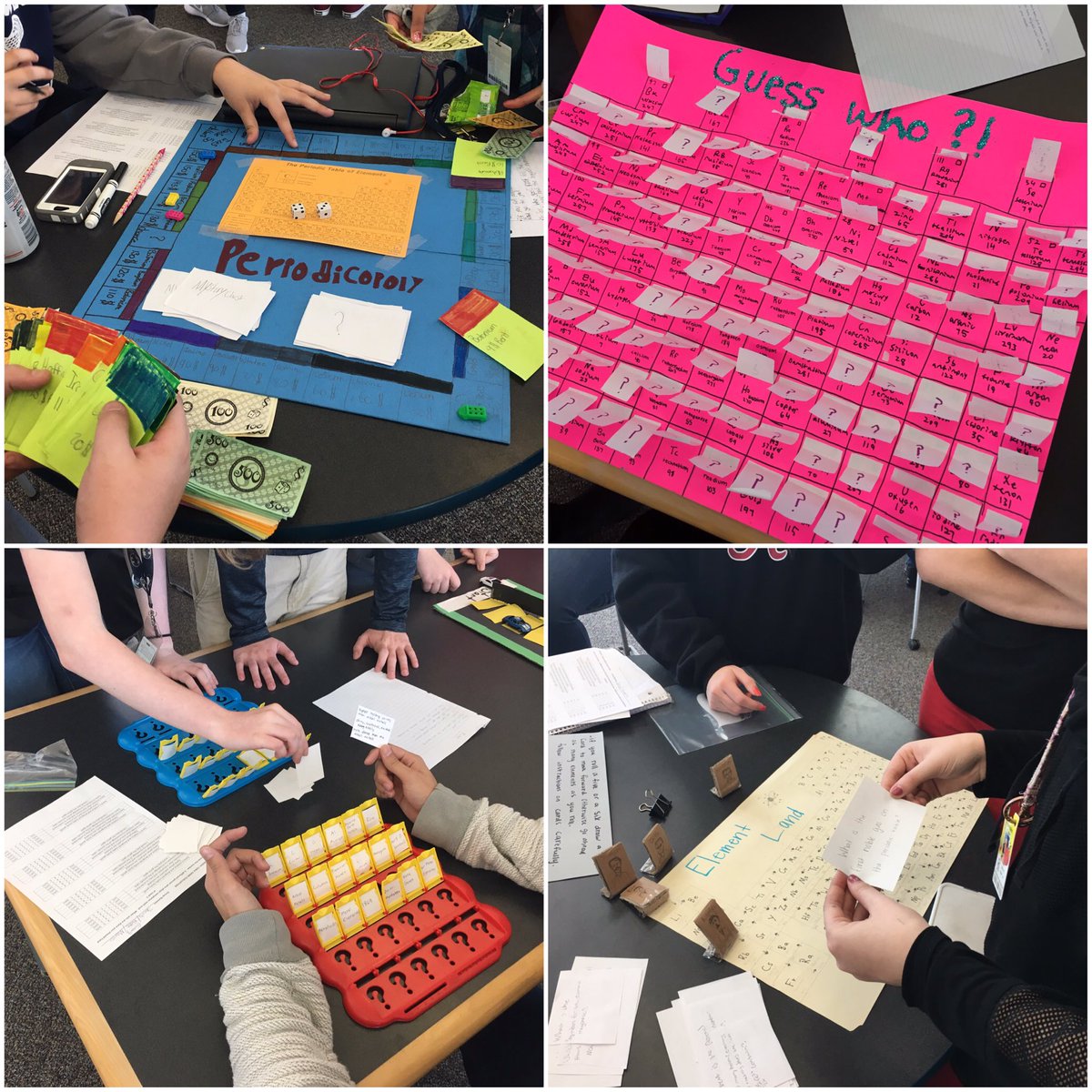 MrSimpson_23's tweet photo. Why buy a game when you can build your own? Check out some student-created games based on the periodic table! π‘#bengalscience https://t.co/LNpqxIo0BF