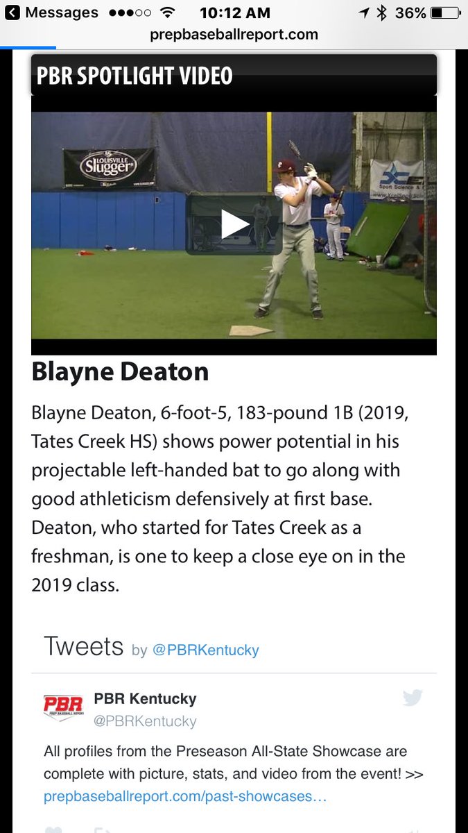 tatescrbaseball's tweet photo. Congrats to sophomore @Blayne31 for @PBRKentucky player spotlight!!  Go to https://t.co/J441YPNlsL https://t.co/us93y98Yuu