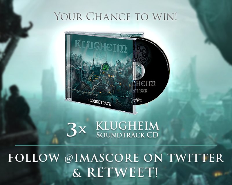 IMAscore's tweet image. Your chance to win one of three Klugheim Soundtrack CDs! Follow us on Twitter and retweet this tweet! #IMAscore #Contest