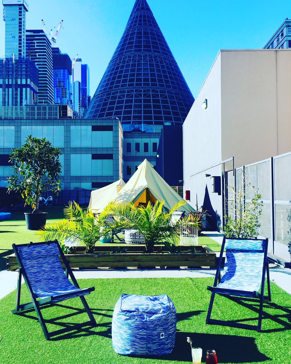 ST_TravelMag's tweet photo. Now THIS is glamping - luxe yurts, with free cocktails, on a #Melbourne rooftop. Read about more Oz places to stay in our March issue 🇦🇺 https://t.co/i2Ja1Q0nhC