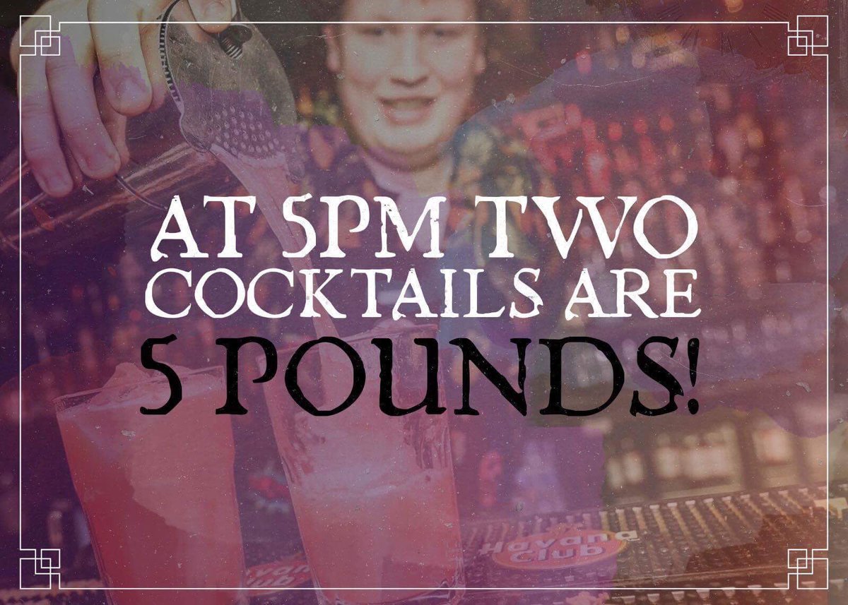 TenMillLane's tweet photo. Clock watching? Us too! ⌚️

Start your weekend with #TimeForTwo! Two cocktails for the price of the hour 5pm-Midnight.

#YouAreWelcome https://t.co/0zwdp298PA