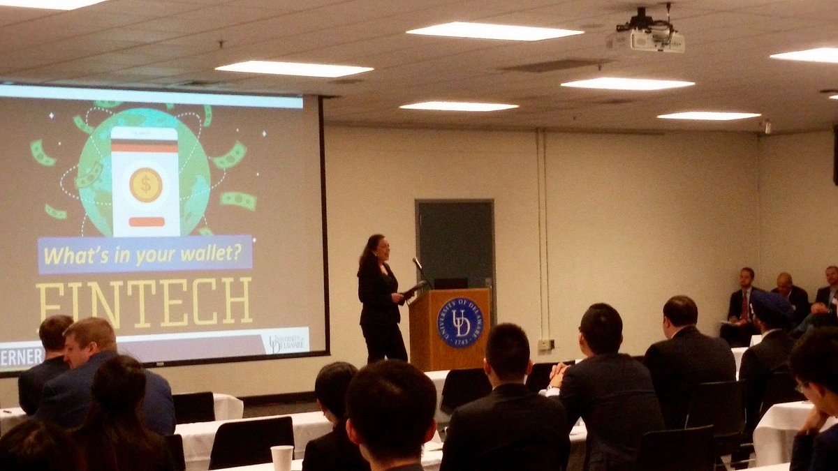 UDLernerCollege's tweet photo. First at our #MBA conference: A panel on #fintech including @UDelaware faculty along with @JohnCollins and @KevinAKriss! #UDMBASA https://t.co/RLimx9ody1