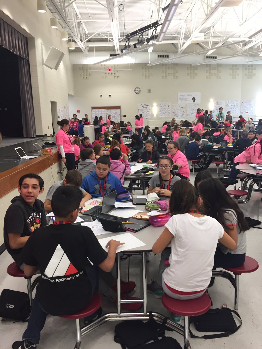 korloff7's tweet photo. #CollaborativeWorkers in 6th grade! Working together to create posters on a common #olhms culture! #d123 https://t.co/EdSmXtTD6U