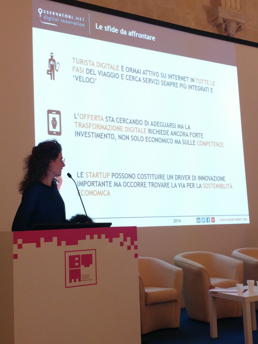 btmitalia's tweet photo. "Il turista digitale corre... l'offerta rincorre"
I dati dell'@Osserv_Digital presentati oggi al #BTMPuglia2017 da @e_lorenzini https://t.co/aUjKudIQHc
