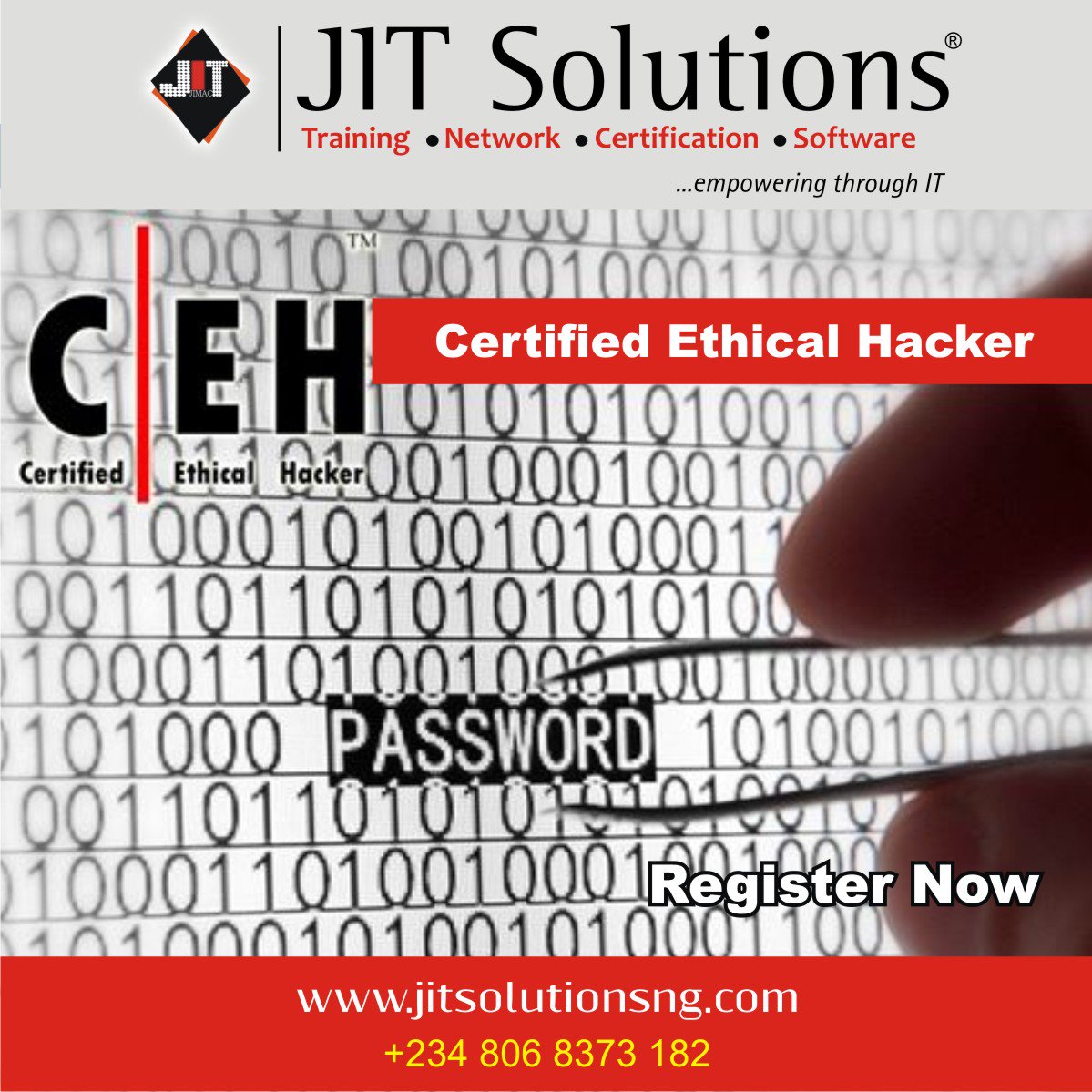 jitsolutionsng's tweet photo. Throughout the CEH course, you will be immersed in a hacker's mindset.visit https://t.co/0JkCNlMimr to register #jitsolutions #CEH #network https://t.co/XKvlvxo5NJ