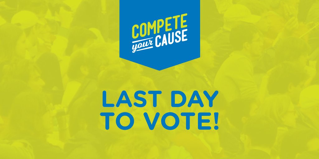 AveryFresno's tweet photo. Today is the last day to vote for your cause! Voting closes at 5pm CST. https://t.co/0ajh7Bw5M3