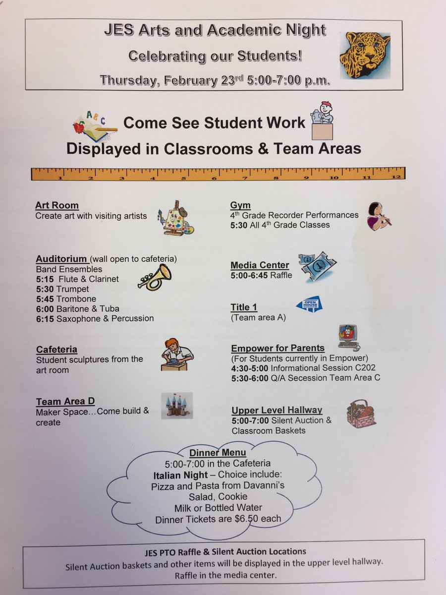 Countdown to the Arts &amp; Academic Night is on. Next Thursday 2/23 from 5-7.