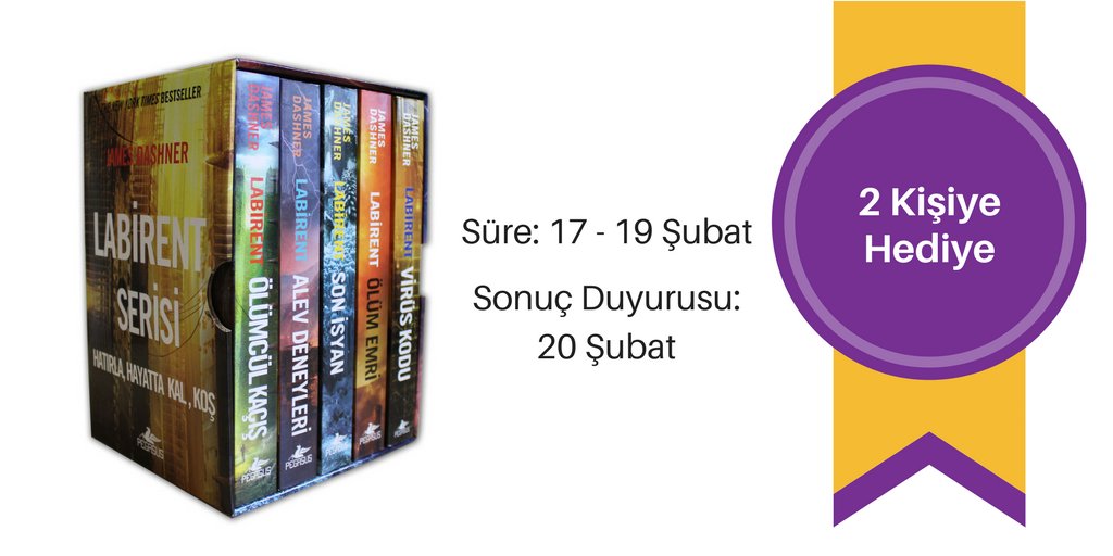 Bu tweeti RT yapanlar arasından çekilişle belirlenecek 2 kişiye #LabirentSerisi setini (5 Kitap) hediye ediyoruz. Bol şanslar!