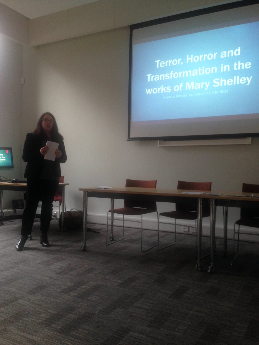 literaryla's tweet photo. Keynote time: @AngelaW49888140 discussing terror, horror and transformation in the works of Mary Shelley #gothictransformations https://t.co/wMA9IWvJJZ