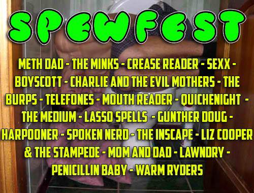 Since twitter only lets us tag 10 people here's another post to include the rest of the killer bands that will make you spew tonight! 7pm