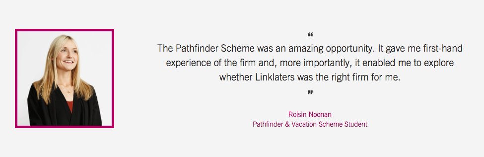 Ellie_RMP's tweet photo. 1st yr or 2nd yr of a four-year degree? Apply before midnight for Pathfinder (2 day insight) @LinklatersGrads #student #liveyourambition https://t.co/p1WLGnH1GK