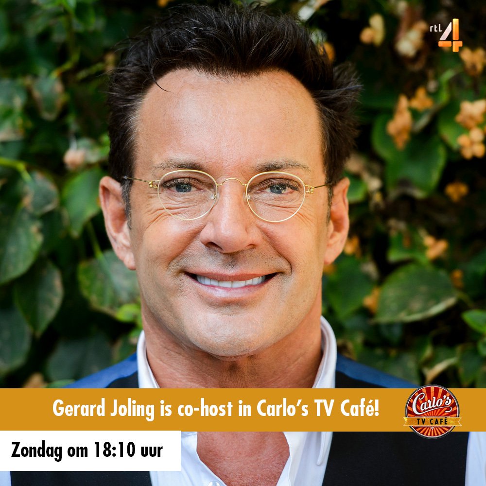 Zondag is <a href="/gerardjoling/">Gerard Joling</a> onze co-host! 
#carlostvcafe