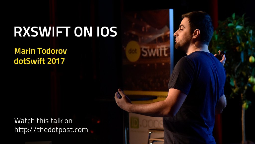 thedotpost's tweet image. First @dotSwift 2017 talk available! Marin Todorov @icanzilb about using RxSwift in iOS apps thedotpost.com/2017/01/marin-…