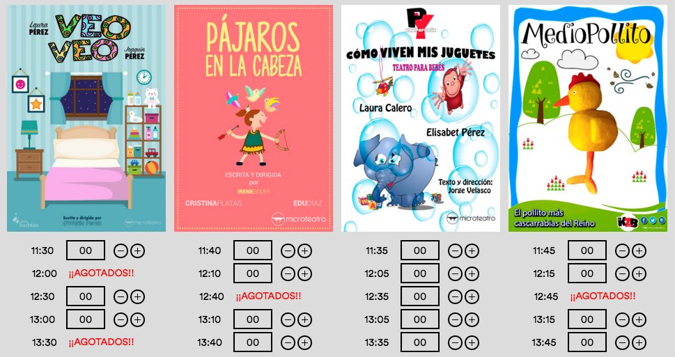 microteatro's tweet photo. ¡Las entradas para este finde de #Microteatro infantil vuelan! Compra las tuyas en la taquilla virtual https://t.co/Y76F3ZiQAW #planniños https://t.co/vlZgM82W0m