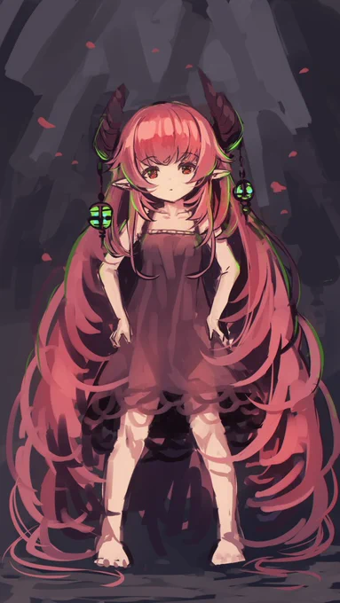 深夜のひっそり落書き!前描いてた角子の落書きです!明日早いので早めにUPして寝ますー。オヤスミナサイ_ _。 