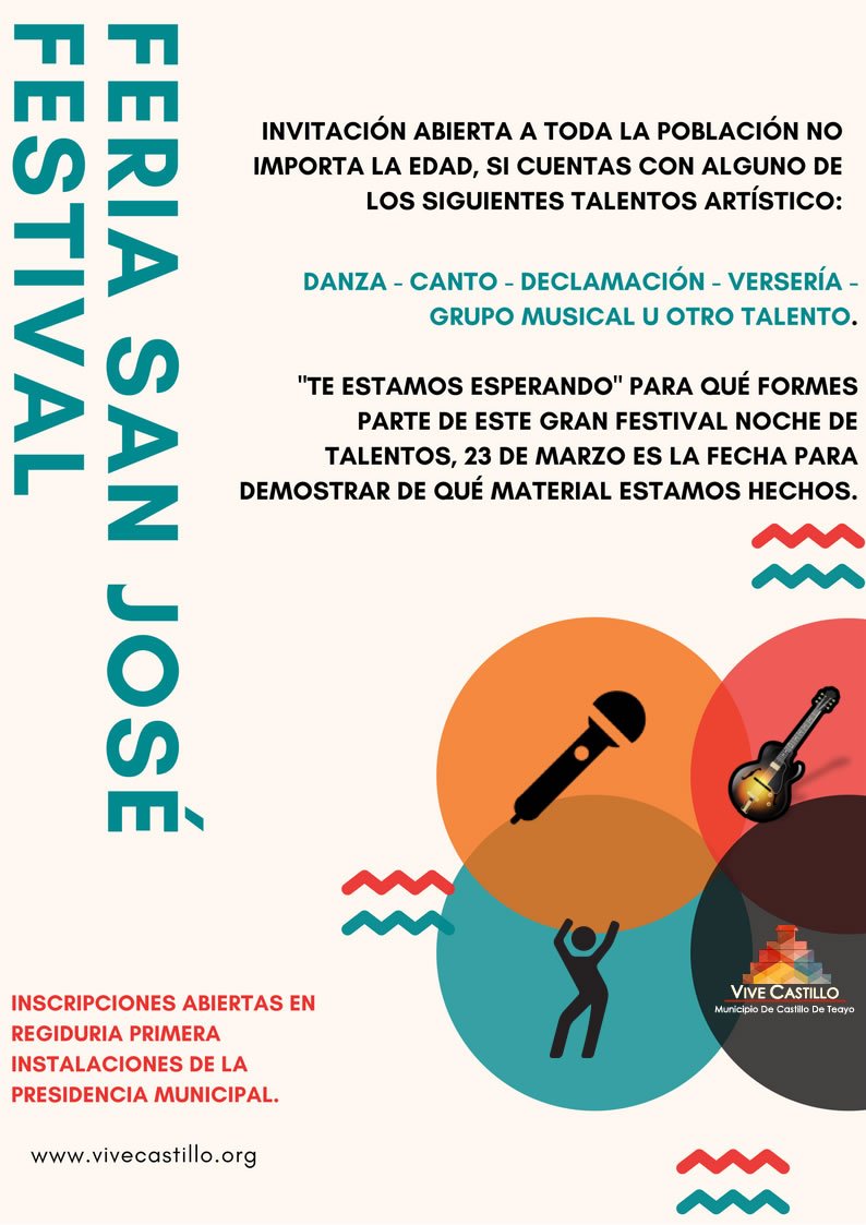 castillodteayo's tweet photo. SE PARTE DE ESTE GRAN FESTIVAL...
Pasa la voz para que todos hagamos esta noche única.
#FeriaSanJose2017 #CastilloDeTeayo #ViveCastillo. https://t.co/980tqb7nyO