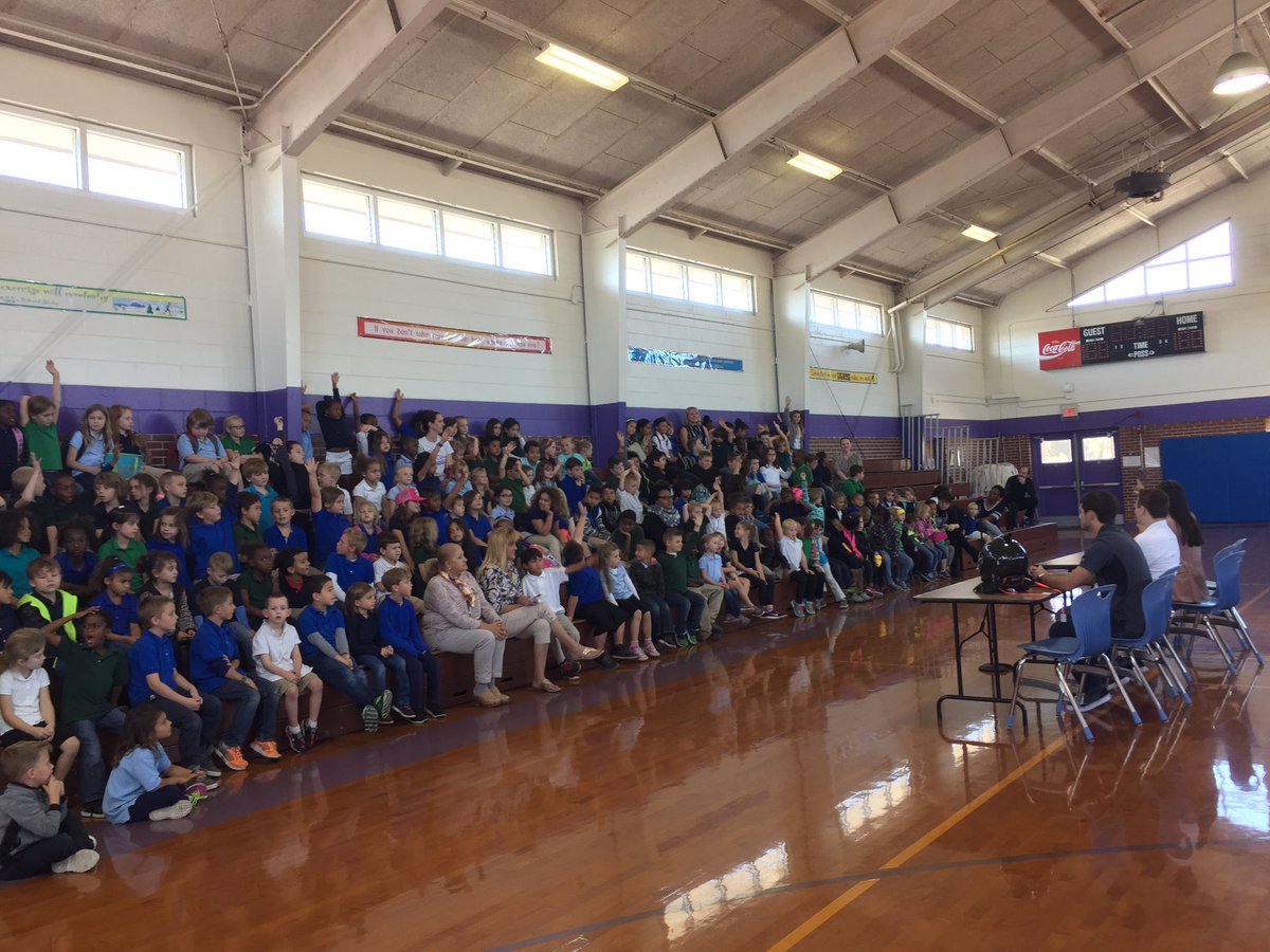 leigh_mrp's tweet photo. Fun day at CES. NASCAR came to talk to our student about racing and STEM. Our Wildcats had some great questions. https://t.co/x7DS7hLrtD