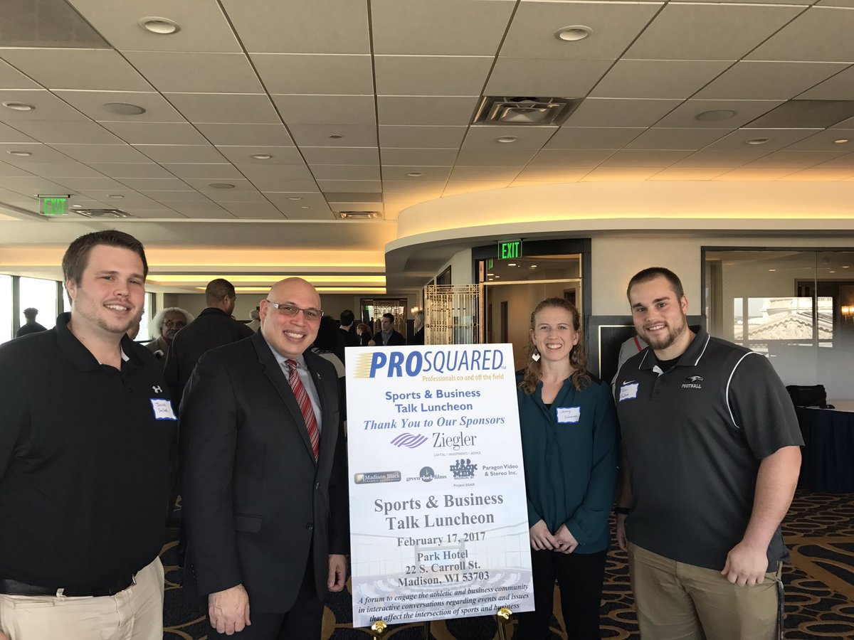 UWWHEAthletics's tweet photo. Great experience listening to @NIUAthletics Director @SeanTFrazier speak at the #ProSquared luncheon on a beautiful afternoon in Madison! https://t.co/Ps7s3yDqxL
