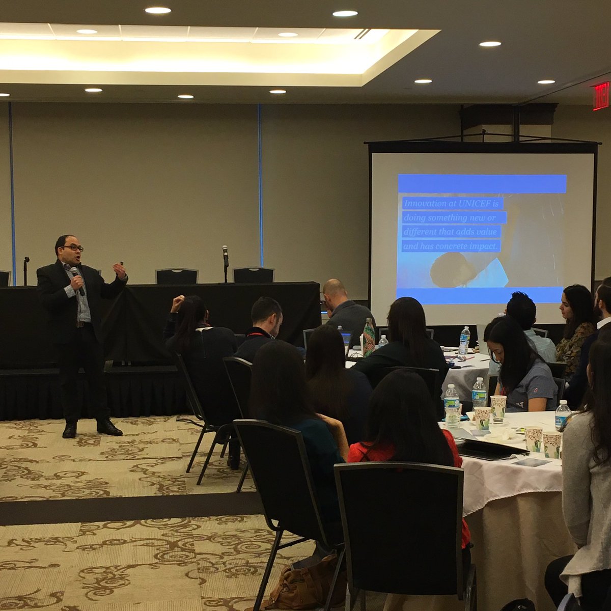 jeanleeee's tweet photo. Juan Pablo Giraldo talking innovation at @UNICEF at the ID Summit #designthefuturenyc https://t.co/PGccoXy6L1