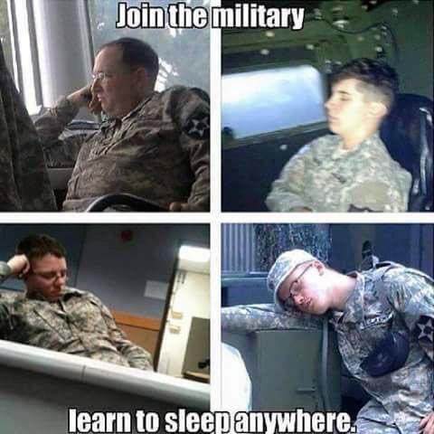 GI_nation's tweet photo. Join he military, learn to sleep anywhere! #Veterans #Military https://t.co/qI1ZHxB4aS