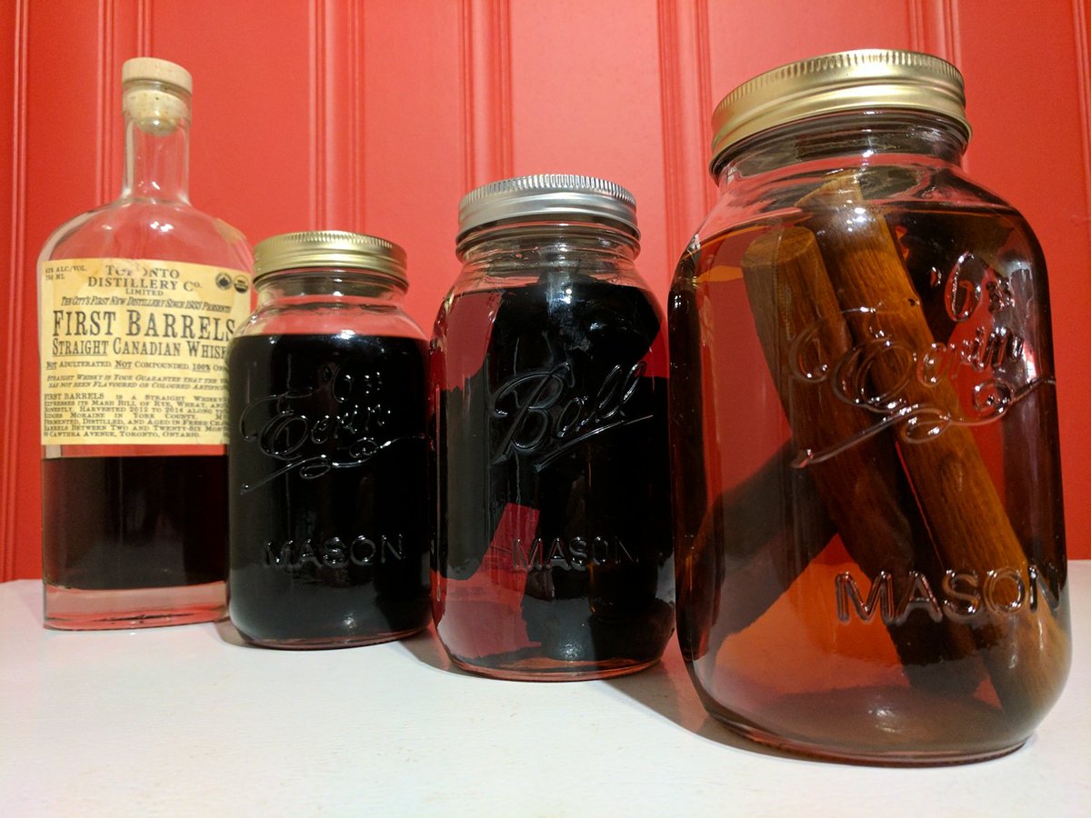 Home-ageing whisky for fun. Used my empty <a href="/TO_DistilleryCo/">Toronto DistilleryCo</a> to house my first finished batch.