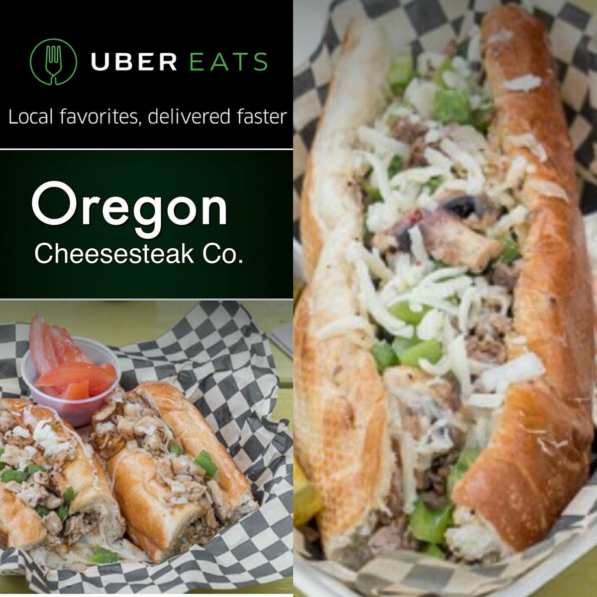 OCheesesteak's tweet photo. We deliver via Uber Eats!!
#oregoncheesesteaksrock 
#oregoncheesesteakco 
#portlandfoodcarts 
#cartsonfoster 
#ubereats 
#glutenfreeoptions https://t.co/Na7g7lJLN8
