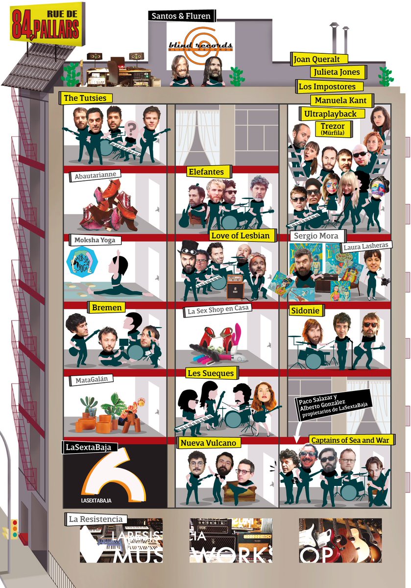 En este reportaje de @onbarcelona de <a href="/elperiodico/">El Periódico</a> os explican como compartimos local de ensayo con ilustres vecinos bit.ly/2l0Hauu