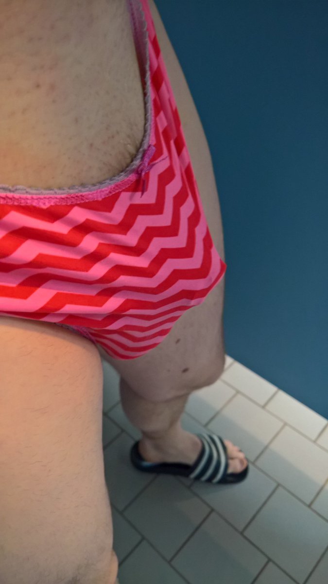 cucknl's tweet photo. Went swimming with my steel chastity cage covered only by a pair of Speedos. Would people have noticed? Nice pink panties on afterwards. https://t.co/75whbUI4Gm
