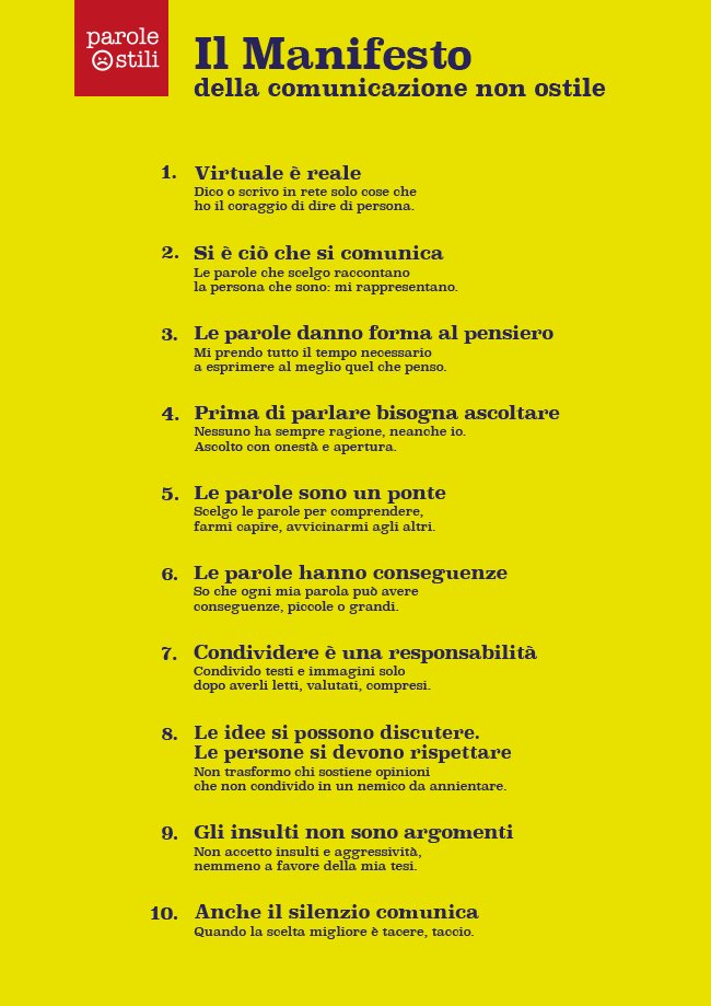 bastet's tweet photo. Parole O_Stili, per promuovere il web che non odia
Il manifesto https://t.co/CWxlaE9PKN #ParoleOstili https://t.co/2bD4hn6jw6