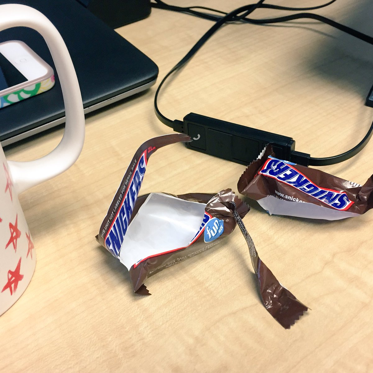 k8winterton's tweet photo. Wishing I hadn't found that leftover bag of #halloween candy. #morewrappersinthetrash #iatefive #funsizenotsofun https://t.co/Ao8UnXntMu