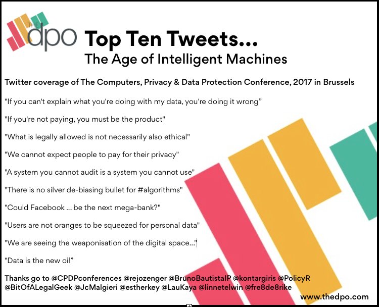 TheDPOtweet's tweet photo. .@lynskeyo @infofannny @nomadiclucie @KuleszaJ @AchimKla You feature in our twitter review of #CPDP2017 https://t.co/IYg6LrpJFe #EUDataP https://t.co/vVtHkWQ2Re